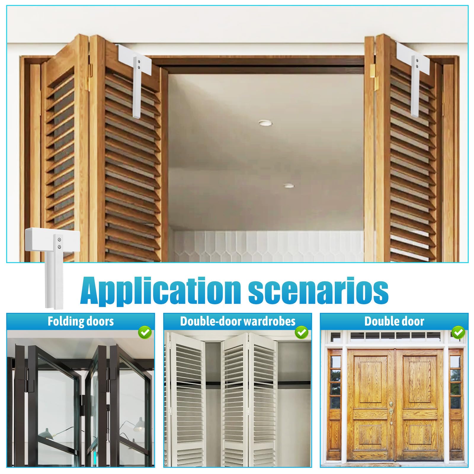 DOITOOL Bifold Door Lock - Child Proof Cabinet & Closet Safety Locks for Toddlers, Pets (Cats/Dogs) - Secure Pantry, Wardrobe & Storage Areas - Home Childproofing Essential