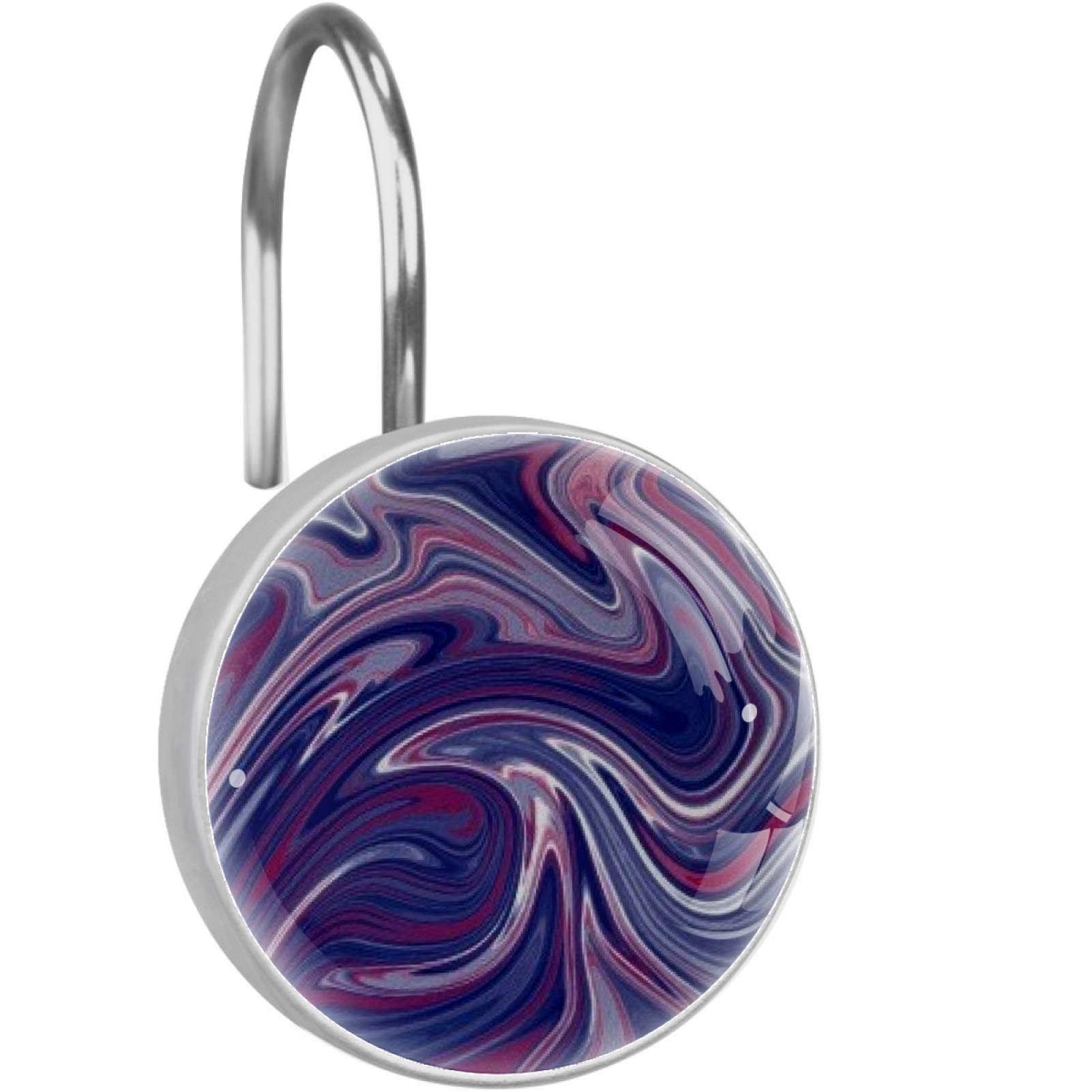 Crystal Glass Shower Curtain Hooks - Set of 12 for Bathroom Decor