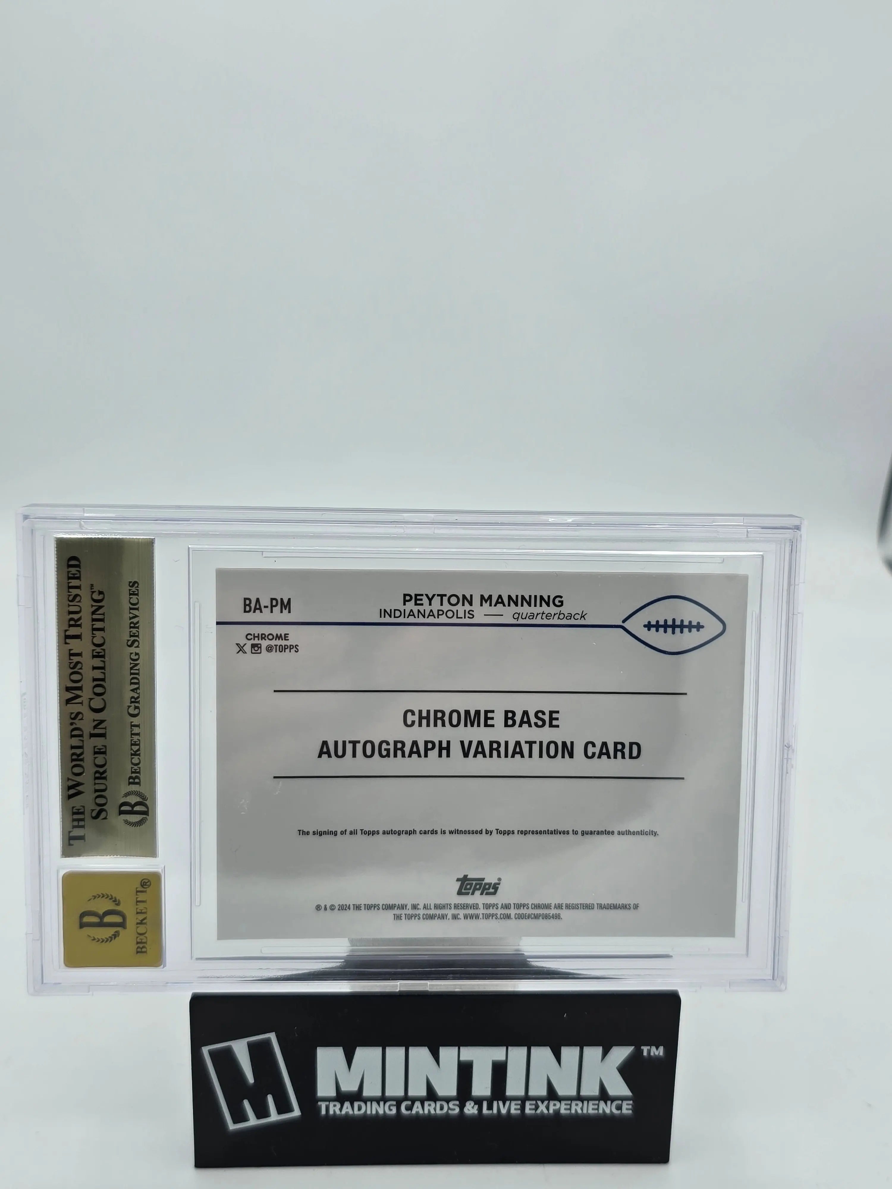 2024 Topps Chrome Orange Wave Refractor Auto Peyton Manning BGS 9.5 /25 - Rare Football Trading Card for Collectors & Investors - Perfect for Sports Memorabilia Displays & Auctions