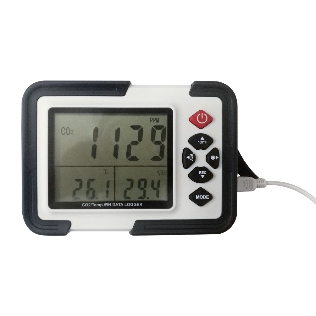 AMF-102 CO2 Data Logger - Indoor Air Quality Monitor with Carbon Dioxide Detection, Temperature & Humidity Sensor - Perfect for Homes, Offices, Schools and Greenhouses