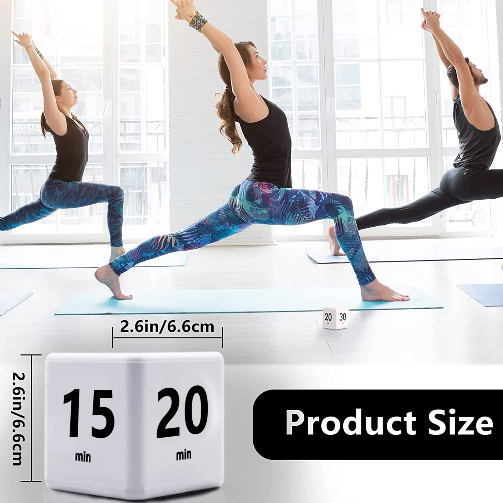 Premium Cube Timer with Gravity Sensor - 15/20/30/60 Minute Countdown for Time Management, Study, Cooking, Reading & Workouts | Portable Flip Timer for Office, Kitchen, Classroom & Gym (White)