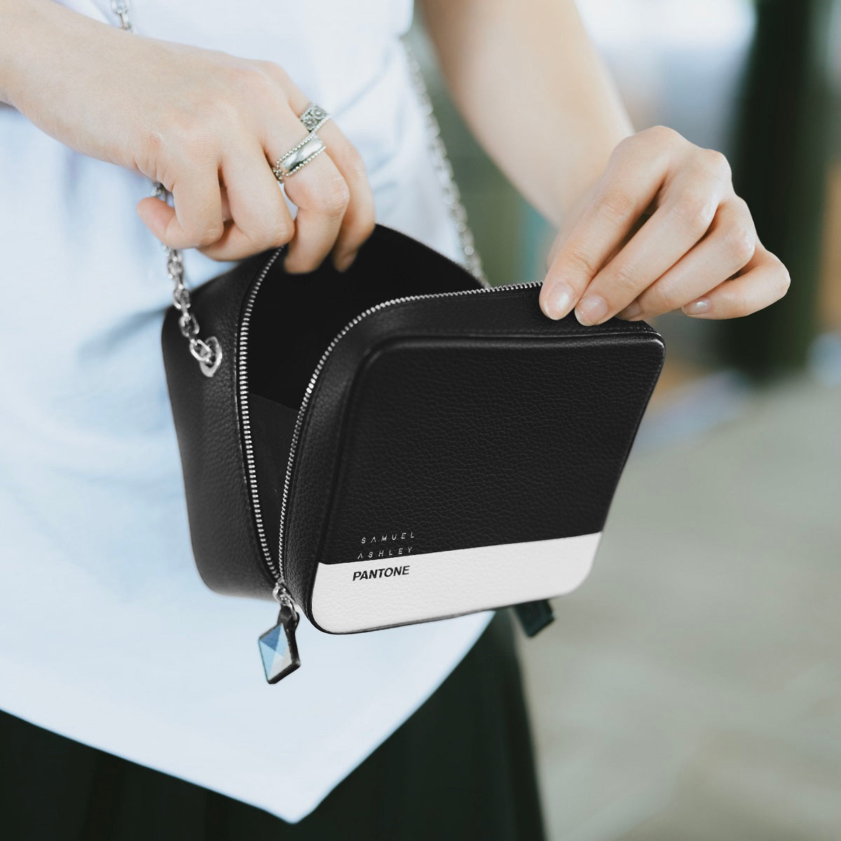 Samuel Ashley x Pantone Leather Square Bag - Stylish Crossbody Purse for Women, Fashionable Designer Handbag for Work, Travel & Everyday Use