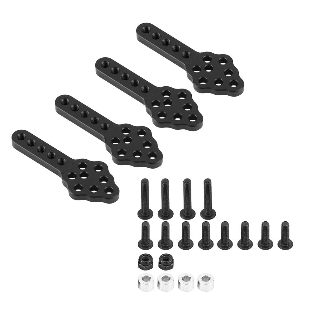 Lantro JS 51mm Adjustable Rear Shock Mount for 1/10 RC Crawler - 2 Colors (Black) - Durable Replacement Part for RC Car Repair & Off-Road Performance Upgrades