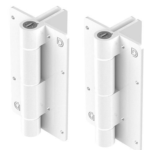 Adjustable Tension White Kwik Fit Aluminum Hinge Pair - Perfect for Cabinet Doors, Furniture Repair & DIY Projects