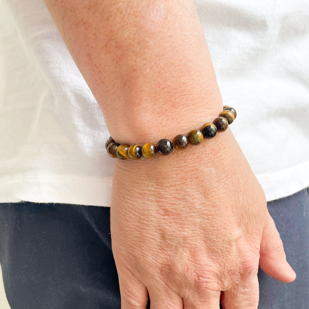 Mallorca Tiger Eye Stone Bracelet for Women - Natural Gemstone Beaded Bracelet for Protection & Good Luck - Perfect for Yoga, Meditation & Spiritual Healing