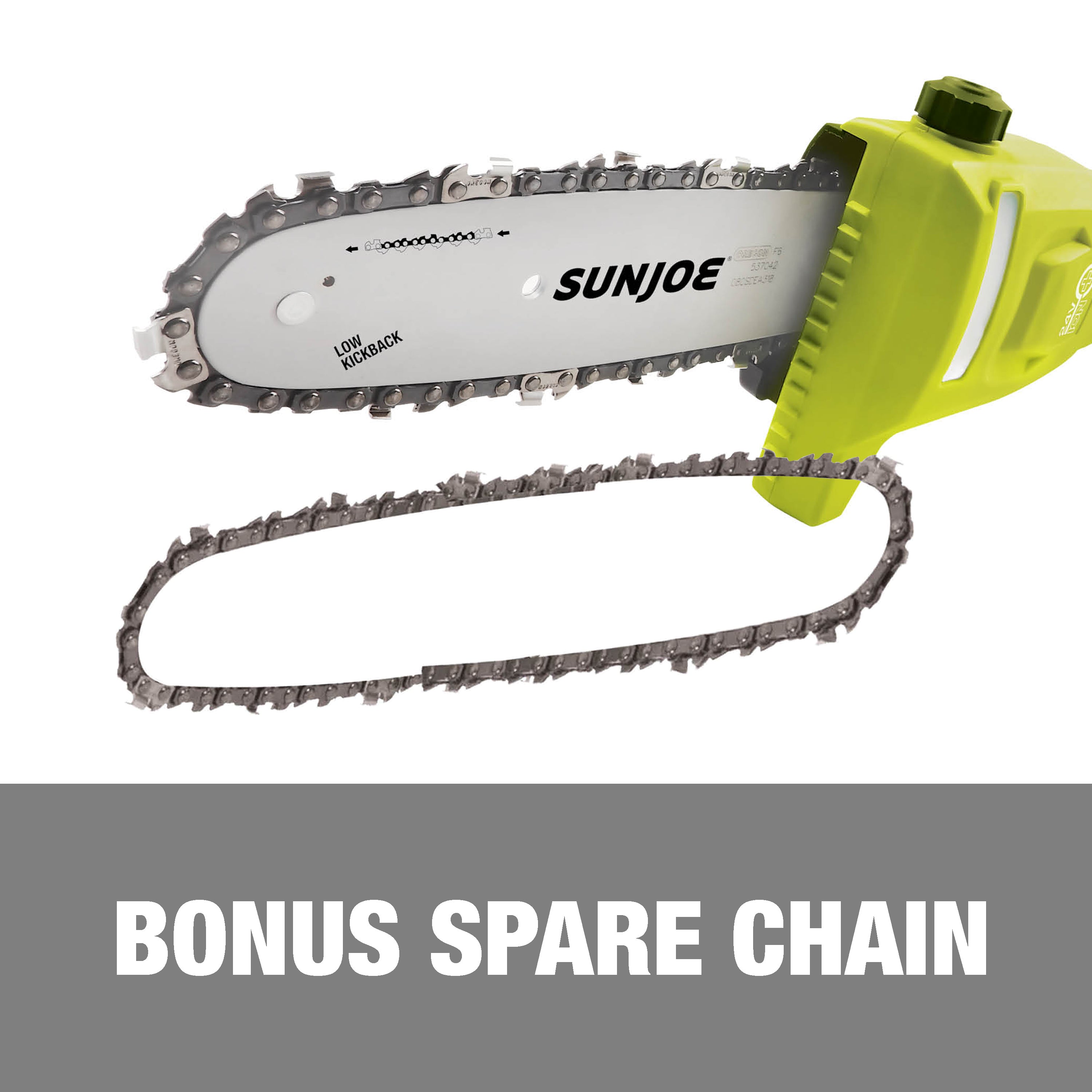 Sun Joe 24V PS8CMAX LTE Cordless Telescoping Pole Chainsaw Kit - 8 Inch Bar | Includes Spare Chain, 2.0Ah Battery & Charger | Perfect for Tree Trimming, Pruning & Yard Maintenance