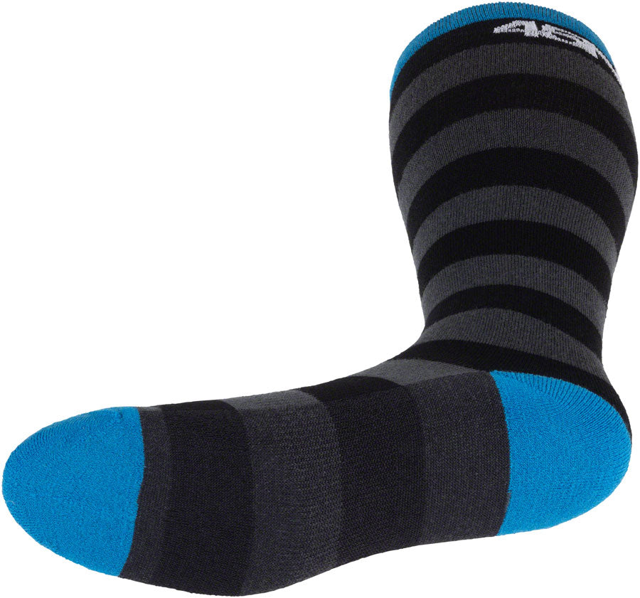 45NRTH Stripe Midweight Knee Wool Socks for Men & Women - Warm Thermal Winter Hiking Socks - Black, Medium - Perfect for Skiing, Snowboarding & Outdoor Adventures