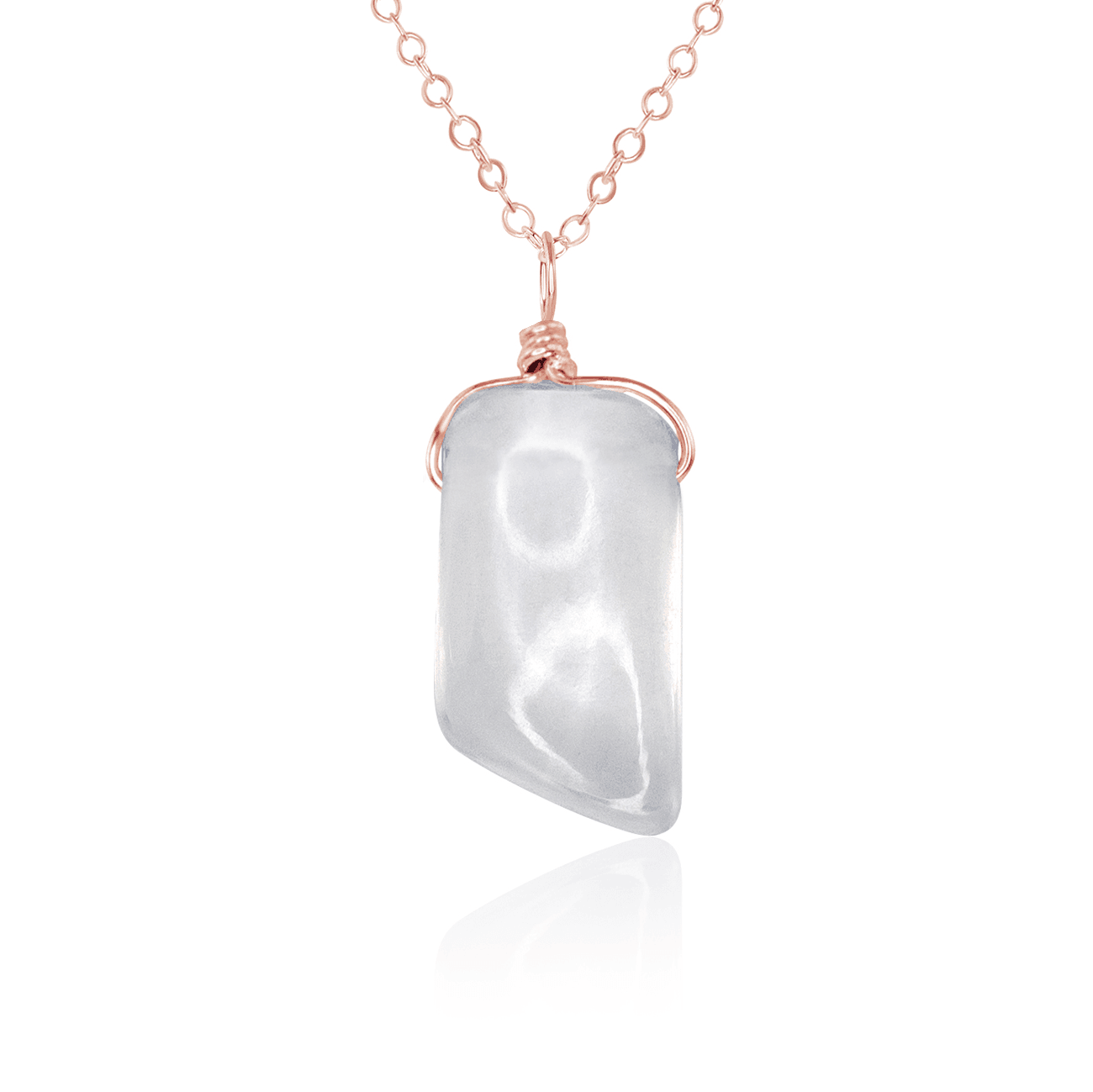 Small Smooth Crystal Quartz Pendant Necklace - Elegant Healing Stone Jewelry for Women, Perfect for Meditation, Yoga & Spiritual Gifts