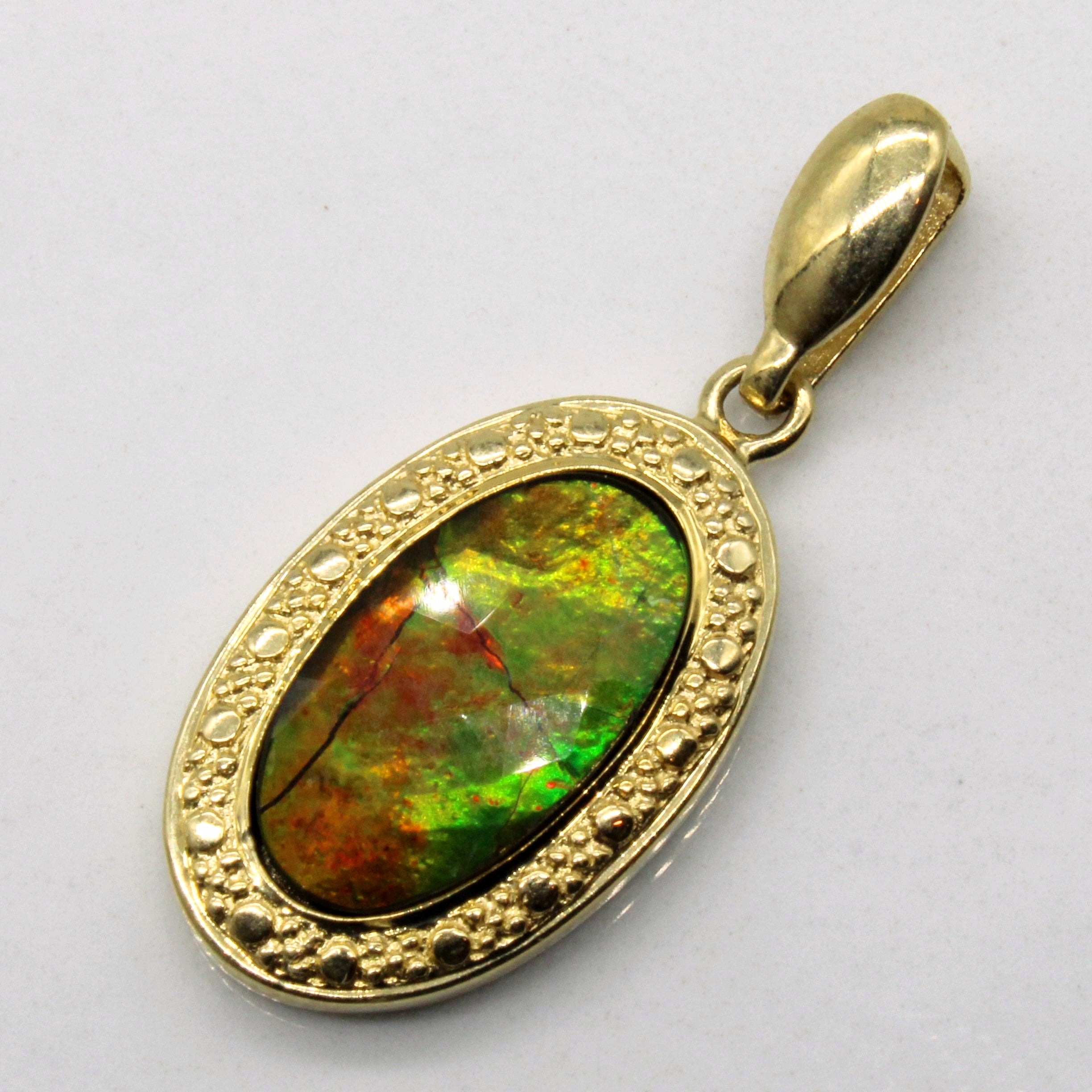 1.75ct Natural Ammolite Pendant Necklace - Genuine Canadian Ammolite Gemstone Jewelry for Women - Elegant Gift for Birthdays, Anniversaries & Special Occasions