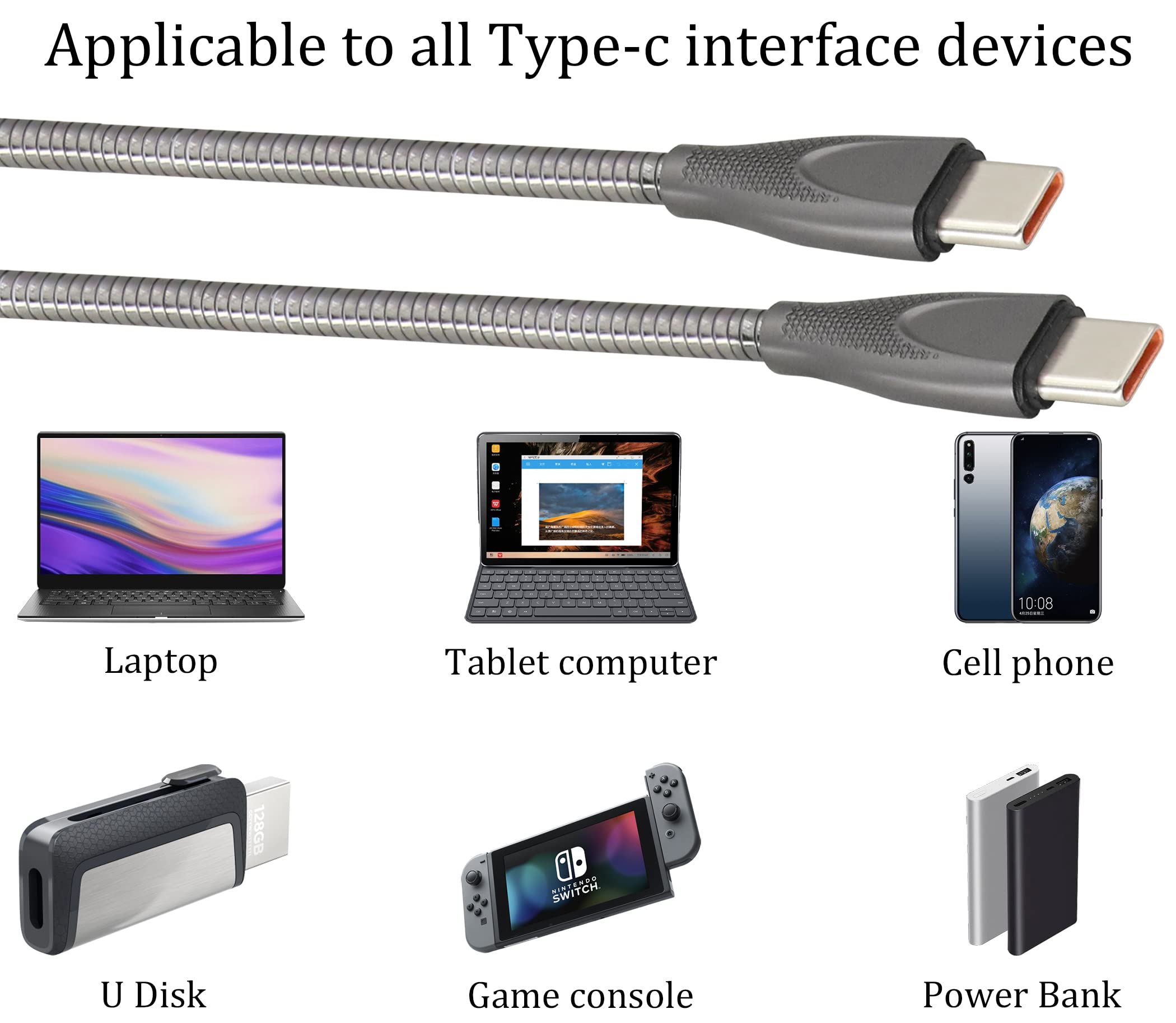 Premium USB C to USB C Cable - 3.3ft Braided Nylon Fast Charging Cord with Metal Connectors, 60W PD Power Delivery & 480Mbps Data Transfer - Perfect for MacBook, iPad Pro, Samsung Galaxy & Nintendo Switch Charging