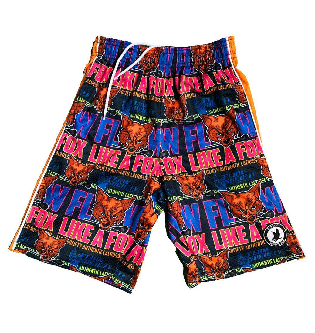 Boys' Fox Attack Graphic Print Shorts - Trendy Casual Shorts for Kids, Perfect for Playdates, Summer Outings & Everyday Wear