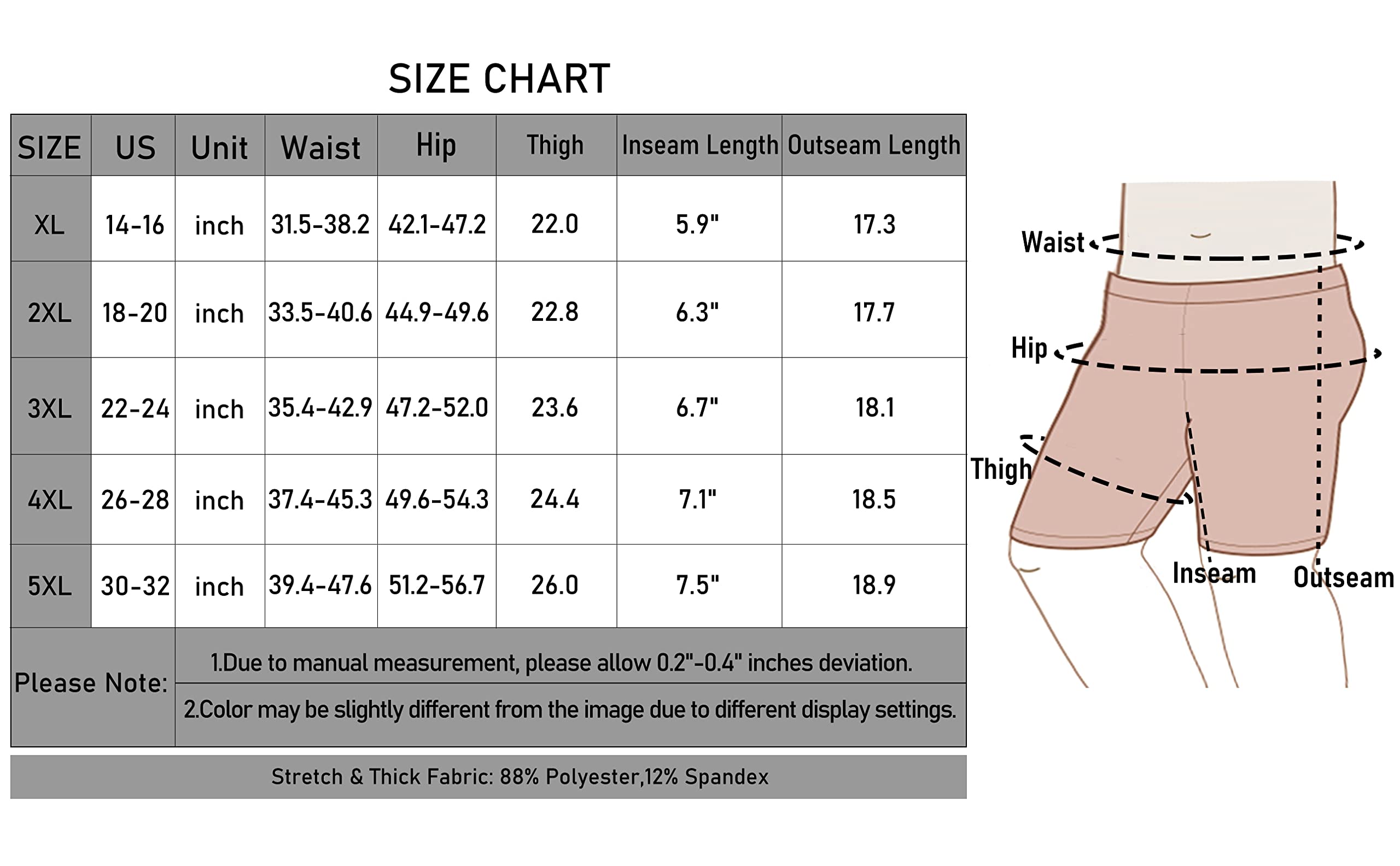 **Honwenle Women's Plus Size Yoga Shorts – High Waist Biker Workout Athletic Running Shorts with Tummy Control & Pockets – Perfect for Yoga, Gym, Running & Casual Wear**
