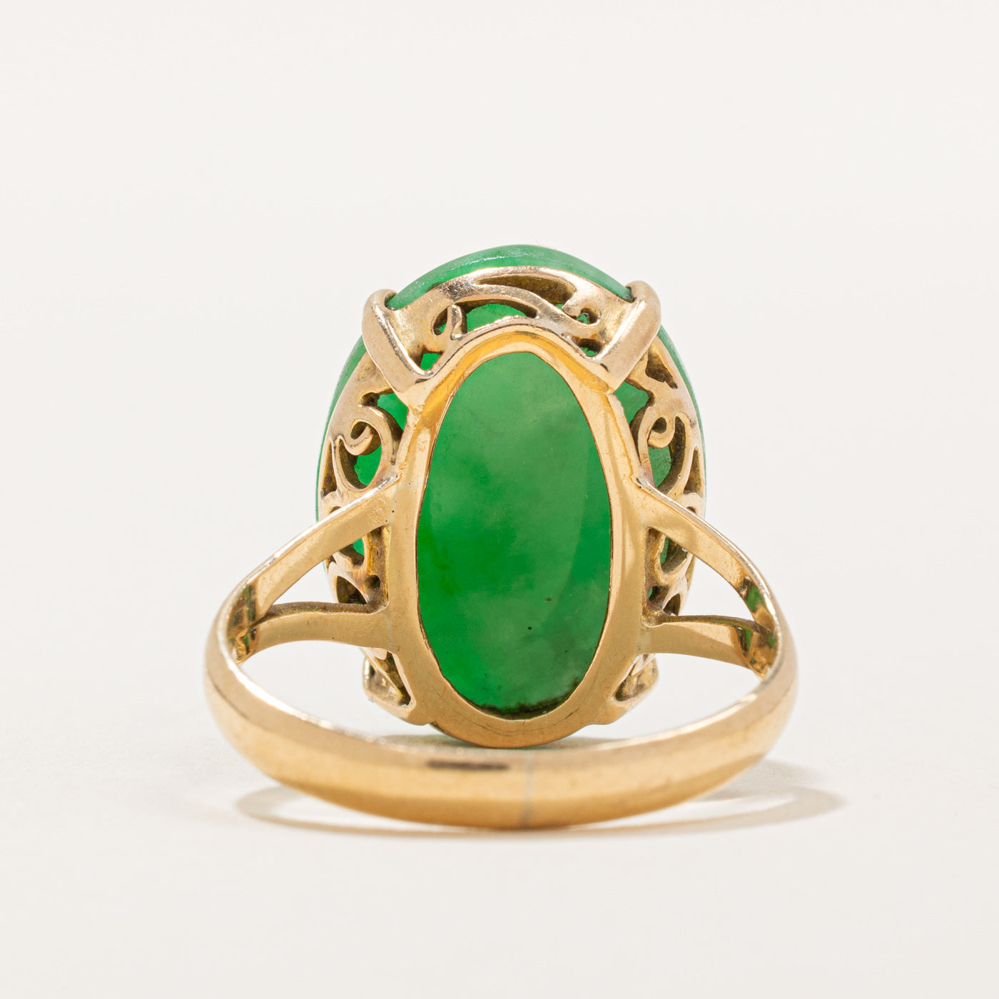 18K Gold Jadeite Cocktail Ring - 12.00 Carat Natural Jade | Size 7 | Elegant Statement Jewelry for Weddings, Parties & Special Occasions