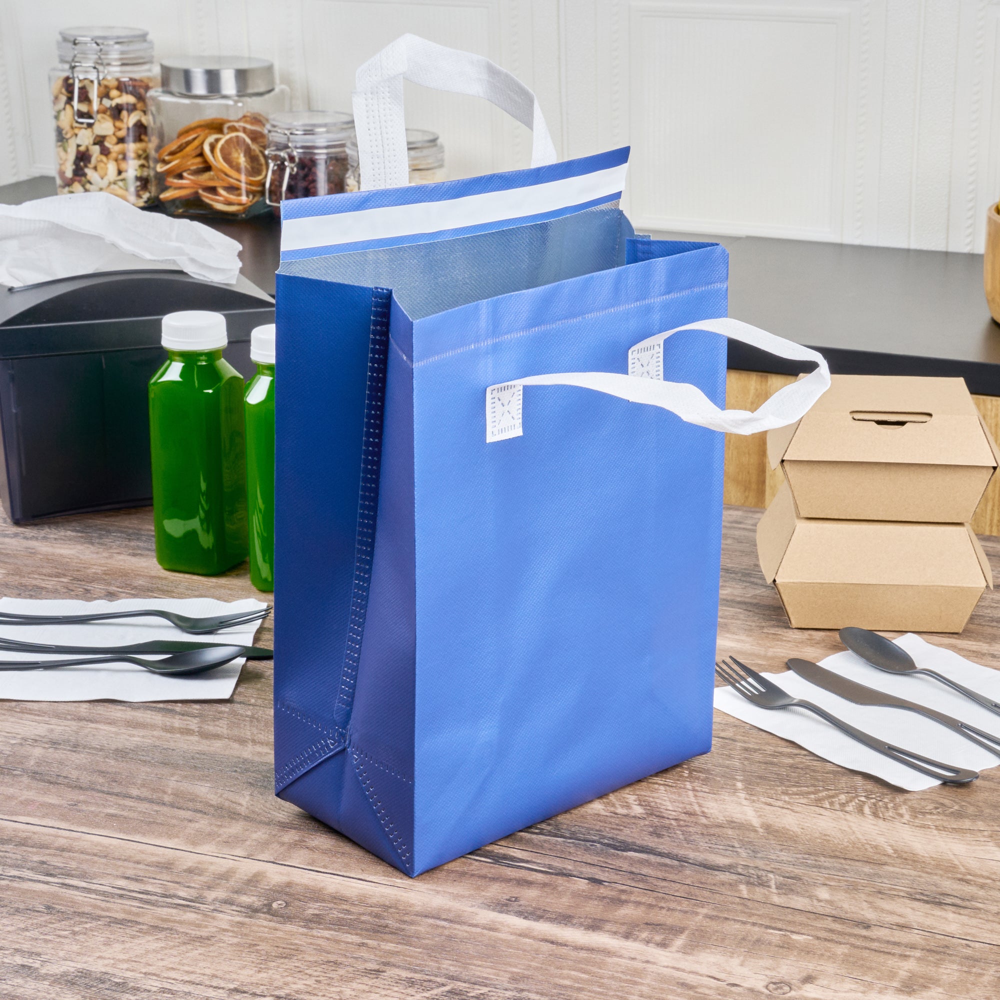 Insulated Take Out Bags - Tamper Evident Food Delivery Bags (8.25