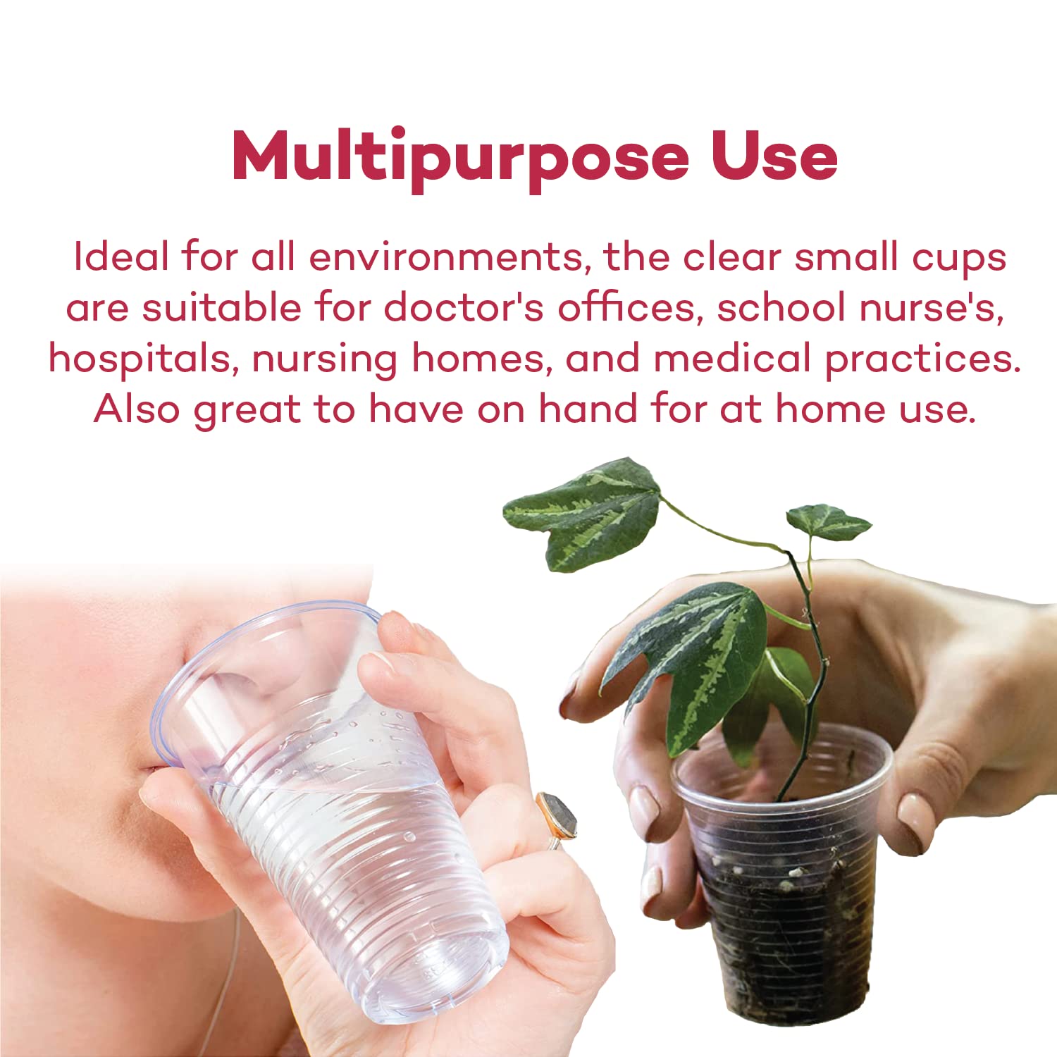 Dealmed 3 oz. Disposable Plastic Cups - 100% Recyclable Medicine Cups for Doctor Offices, Hospitals, Schools & Home Use (Pack of 100) | Perfect for Medication, Liquid Dosage & Small Drink Portions