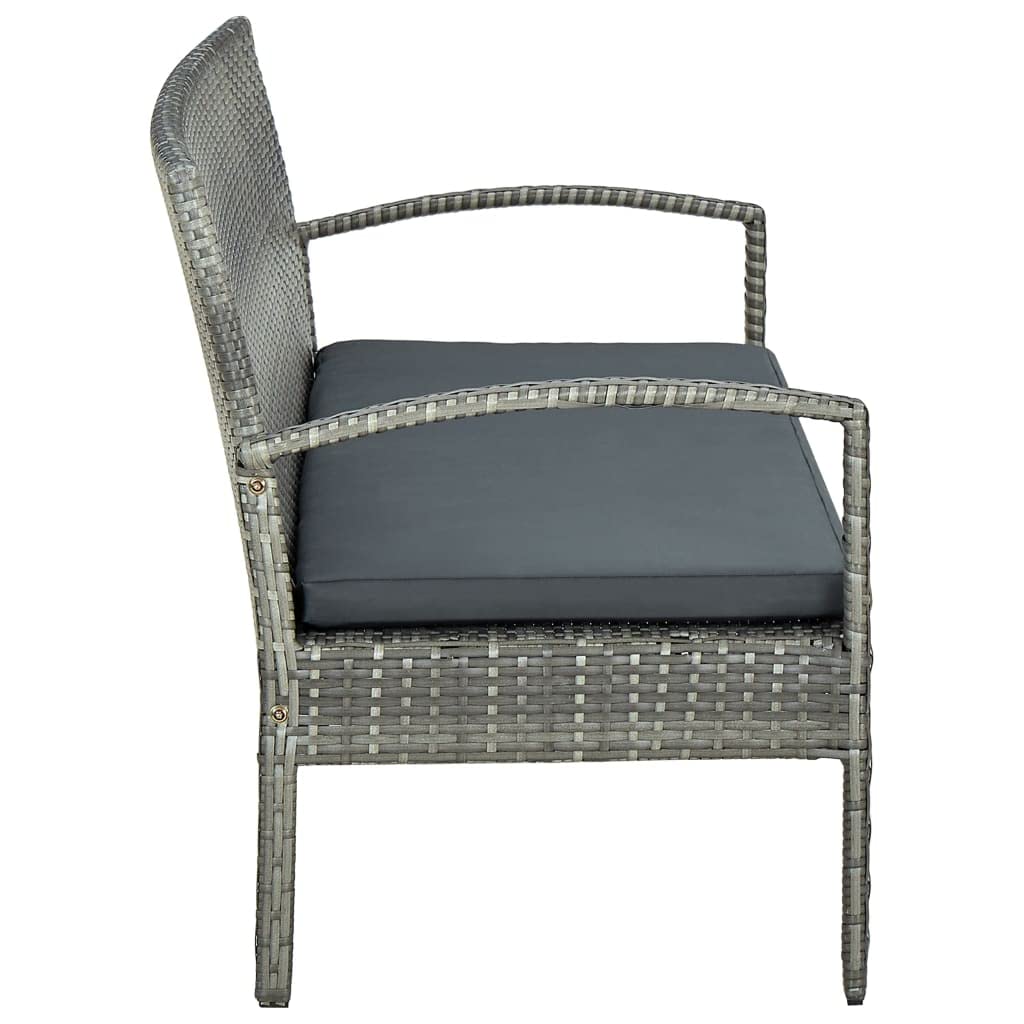 All-Weather 3-Seater Patio Sectional Sofa Set with Cushions - Gray Poly Rattan Outdoor Furniture for Deck, Poolside, Backyard & Porch - Perfect for Relaxing, Entertaining & Lounging in Any Season