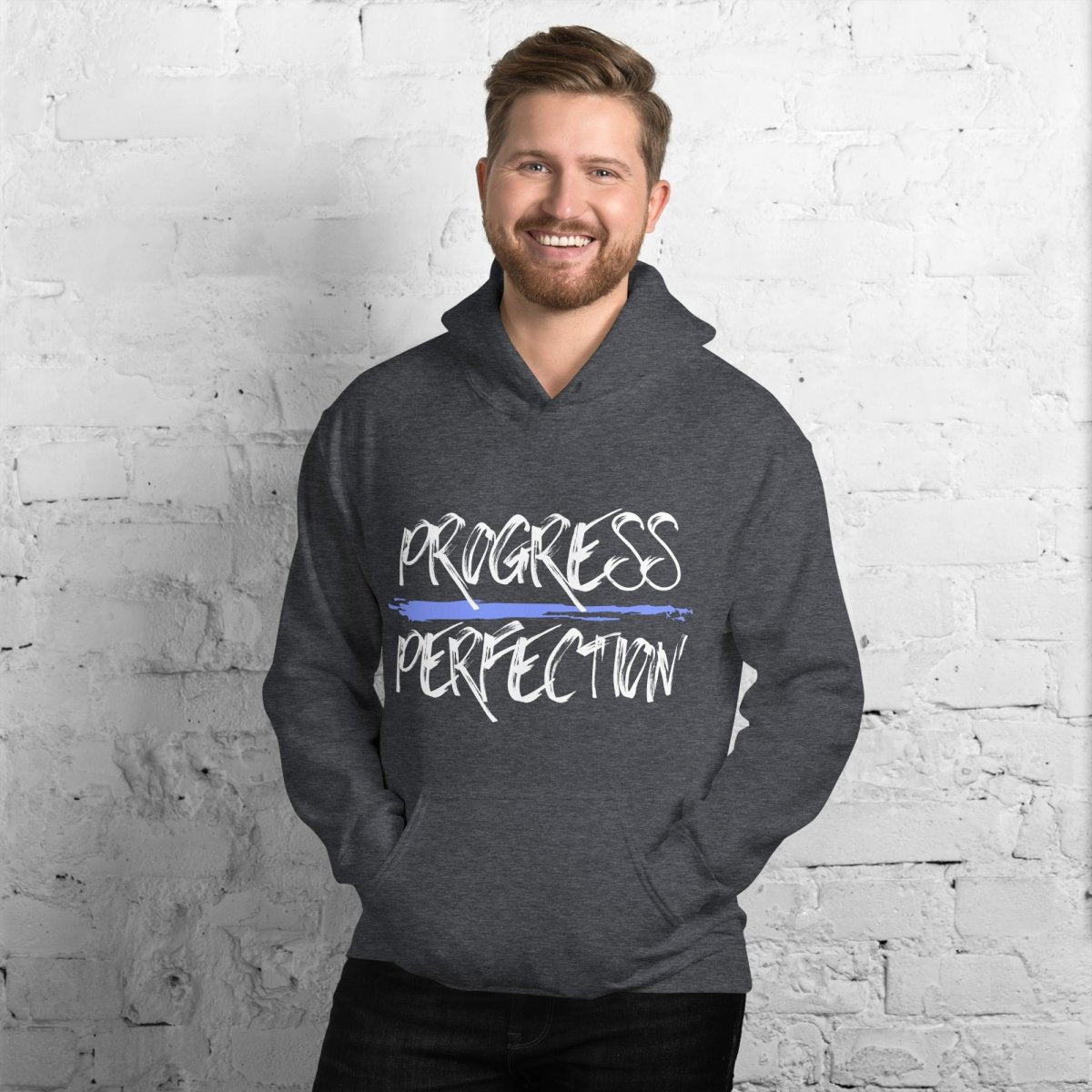 Progress Over Perfection Unisex Hoodie - Soft Cotton Pullover Sweatshirt for Men & Women | Perfect for Casual Wear, Gym, and Outdoor Activities