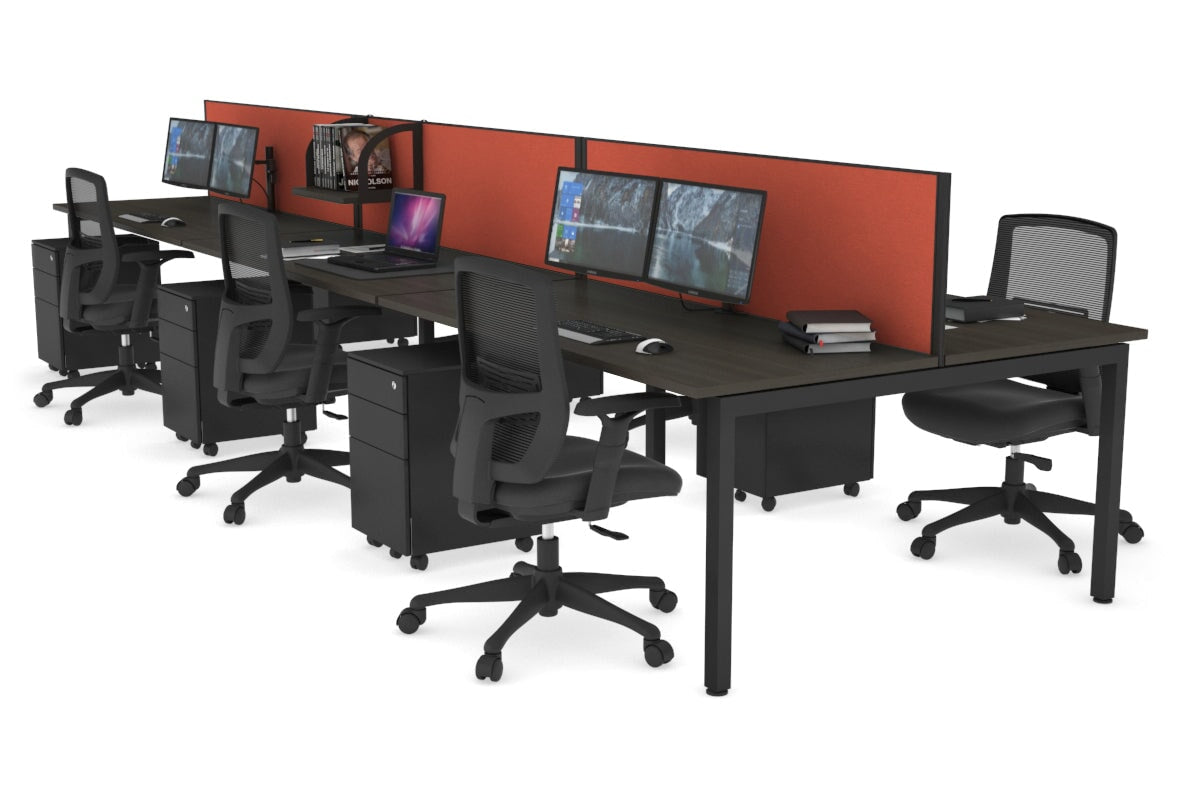 Quadro Square Legs 6-Person Office Workstation Desk [1200L x 700W] - Modern Office Furniture for Collaborative Workspaces & Team Meetings