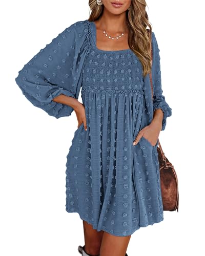Swiss Dot Grey Blue
