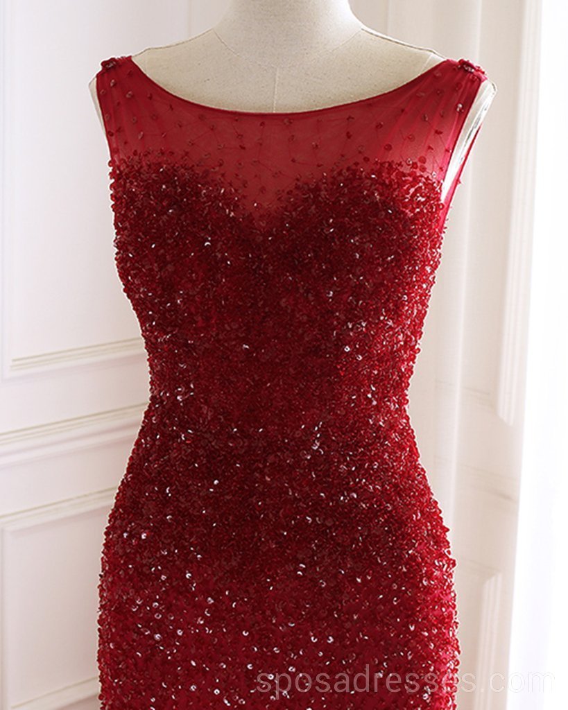 Elegant Mermaid See-Through Red Long Evening Prom Dress - Custom Fit Formal Gown for Prom, Homecoming & Special Occasions | Perfect for Dances, Parties & Red Carpet Events