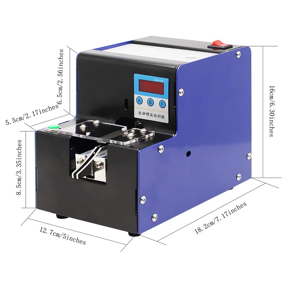 CGOLDENWALL Automatic Screw Counting Machine - Microcomputer Screw Feeder with Adjustable Track for M1-M5 Screws (Blue) | Perfect for Hardware Stores, Assembly Lines & DIY Projects
