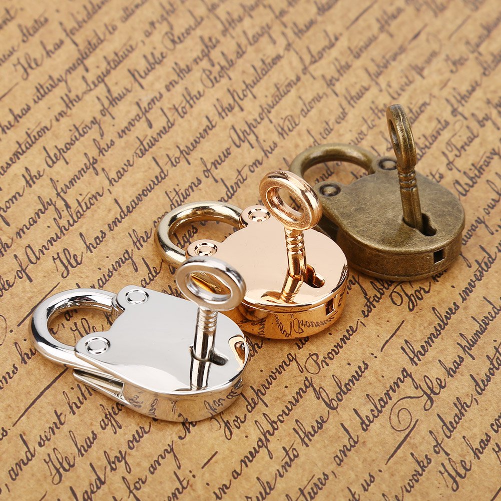 Mini Bear Head Vintage Padlock with Keys (E113Pcs) - Secure Notebook, Diary, Jewelry Box & More | Durable Key Lock for Home, Office & Travel Use