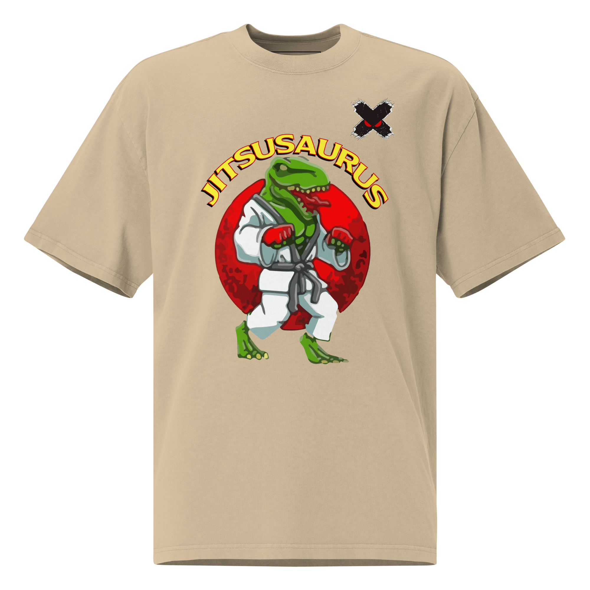 Jiu Jitsu Shirt - Oversized Jitsusaurus Graphic BJJ Training Tee for Men & Women | Brazilian Jiu Jitsu MMA Workout & Competition Apparel