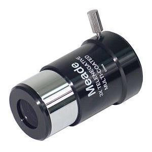 Meade #128 3X Barlow Lens 1.25 Inch for Telescopes - Enhance Astronomical Viewing | Telescope Accessory for Stargazing & Astrophotography