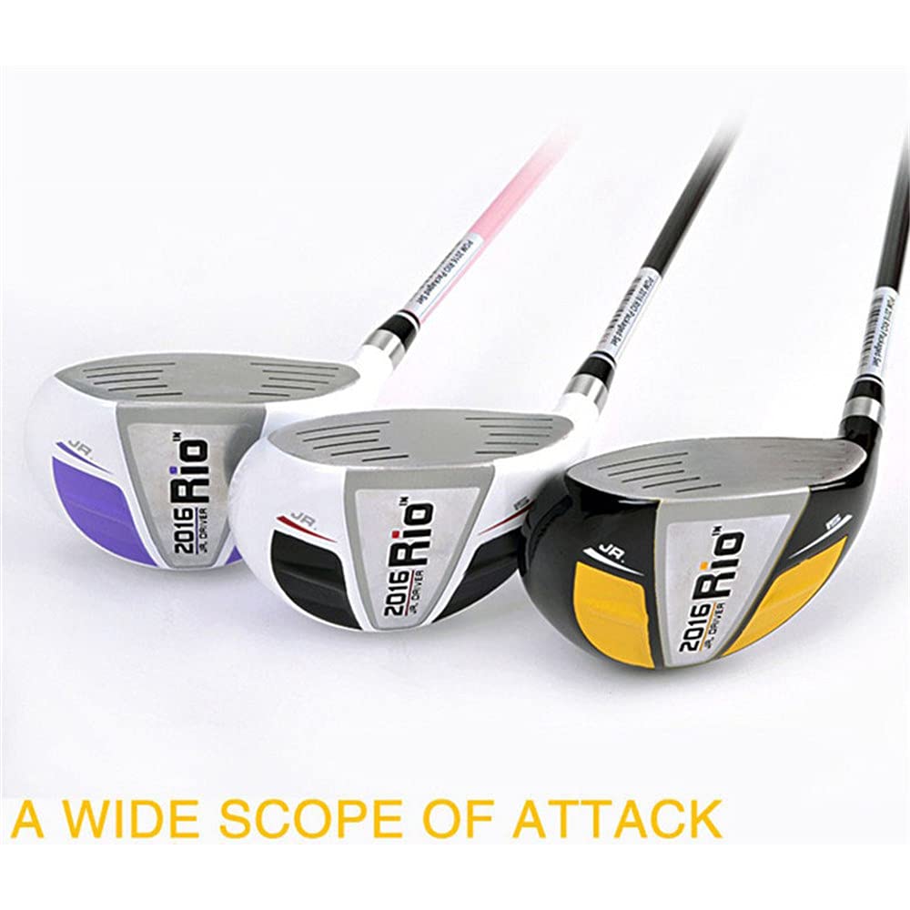 **Junior Golf Club Set for Kids Ages 3-12 - 32''-36'' Wood Driver & Putter for Boys & Girls (White & Pink, 34'' for 6-8Y) - Perfect for Backyard Practice, Driving Range & Junior Golf Tournaments**