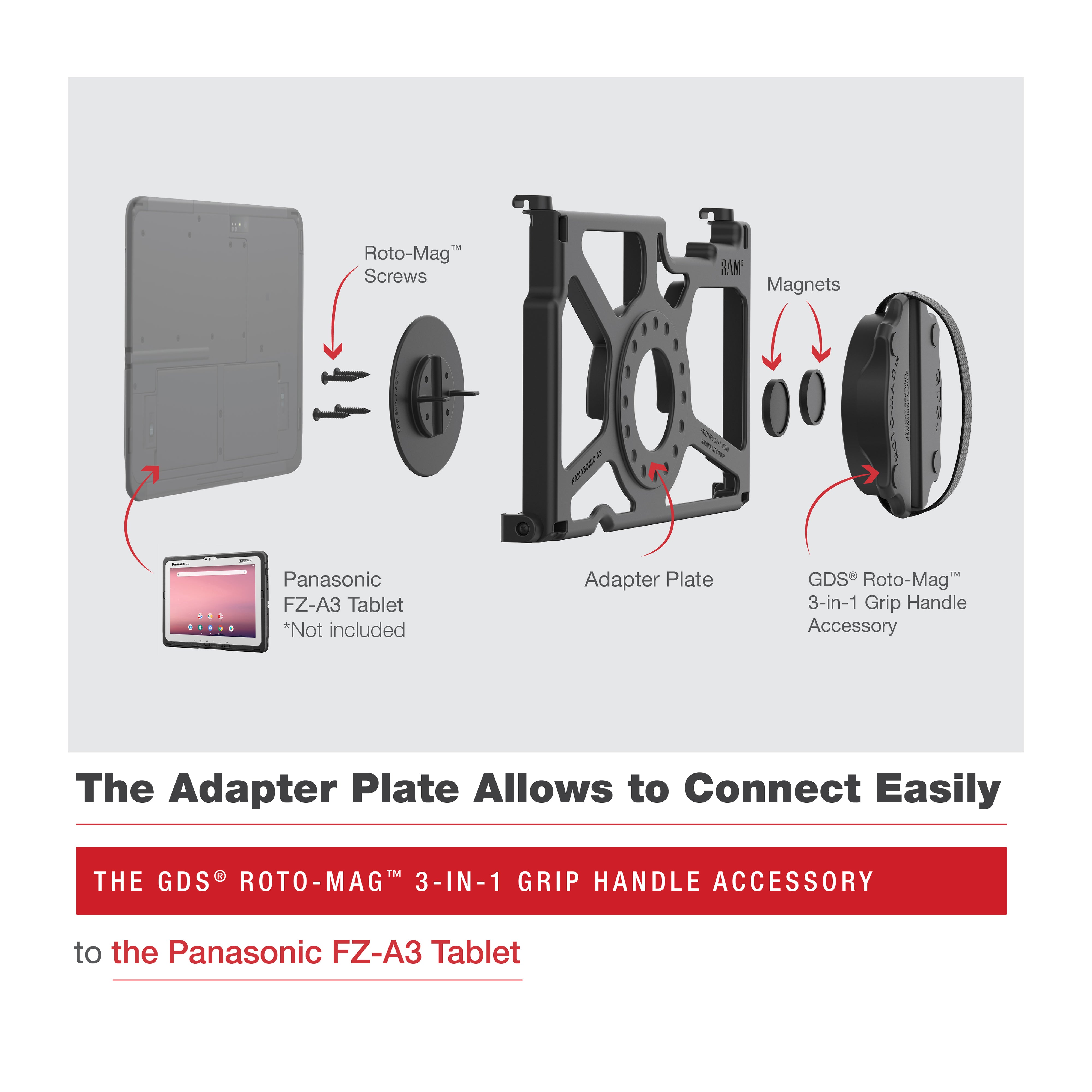 GDS® Roto Mag™ 3-in-1 Camera Accessory Kit for Panasonic Lumix FZ-A3 - Magnetic Lens Adapter, Tripod Mount & Stabilizer | Perfect for Travel Photography, Vlogging & Outdoor Shooting