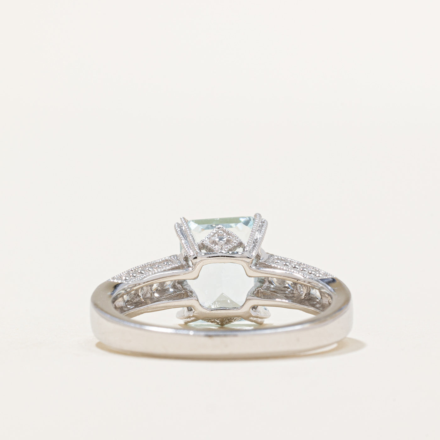 Aquamarine & White Topaz Cocktail Ring - 2.00ct Aquamarine & 0.24ctw White Topaz - Size 7.25 - Elegant Statement Jewelry for Parties, Weddings & Special Occasions