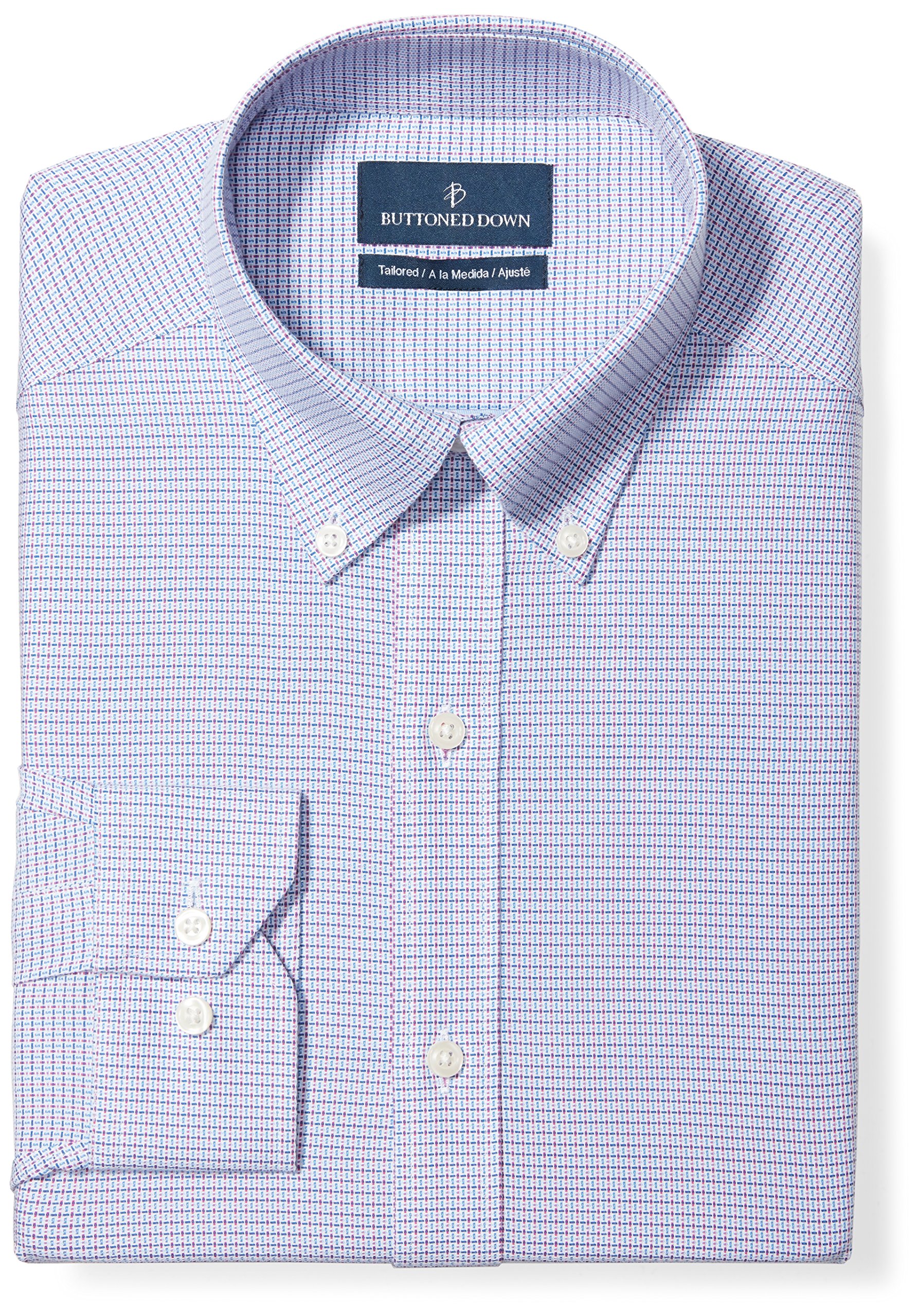 Button Down Men's Tailored Fit Button Collar Dress Shirt - Formal Office Wear & Business Casual Attire for Professionals