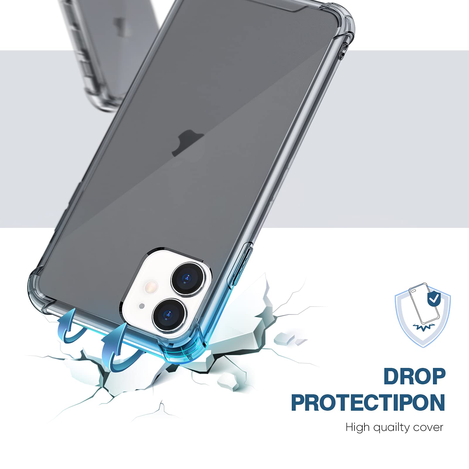 ORIbox Shockproof iPhone 11 Case - Heavy Duty 4 Corner Protection, Slim Fit Anti-Scratch Cover for iPhone 11 (Black) - Perfect for Outdoor Activities, Sports & Daily Use