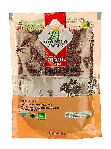 Organic Mustard Seeds Small - USDA & EU Certified Organic, Pesticide-Free, Gluten-Free, Non-GMO, 7 Oz - Perfect for Cooking, Pickling & Ayurvedic Remedies - 24 Mantra Organic