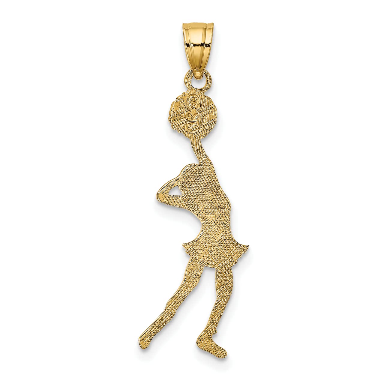 14k Yellow Gold Cheerleader Charm with Hand on Head - Perfect for Bracelets, Necklaces & Sports Jewelry Gifts