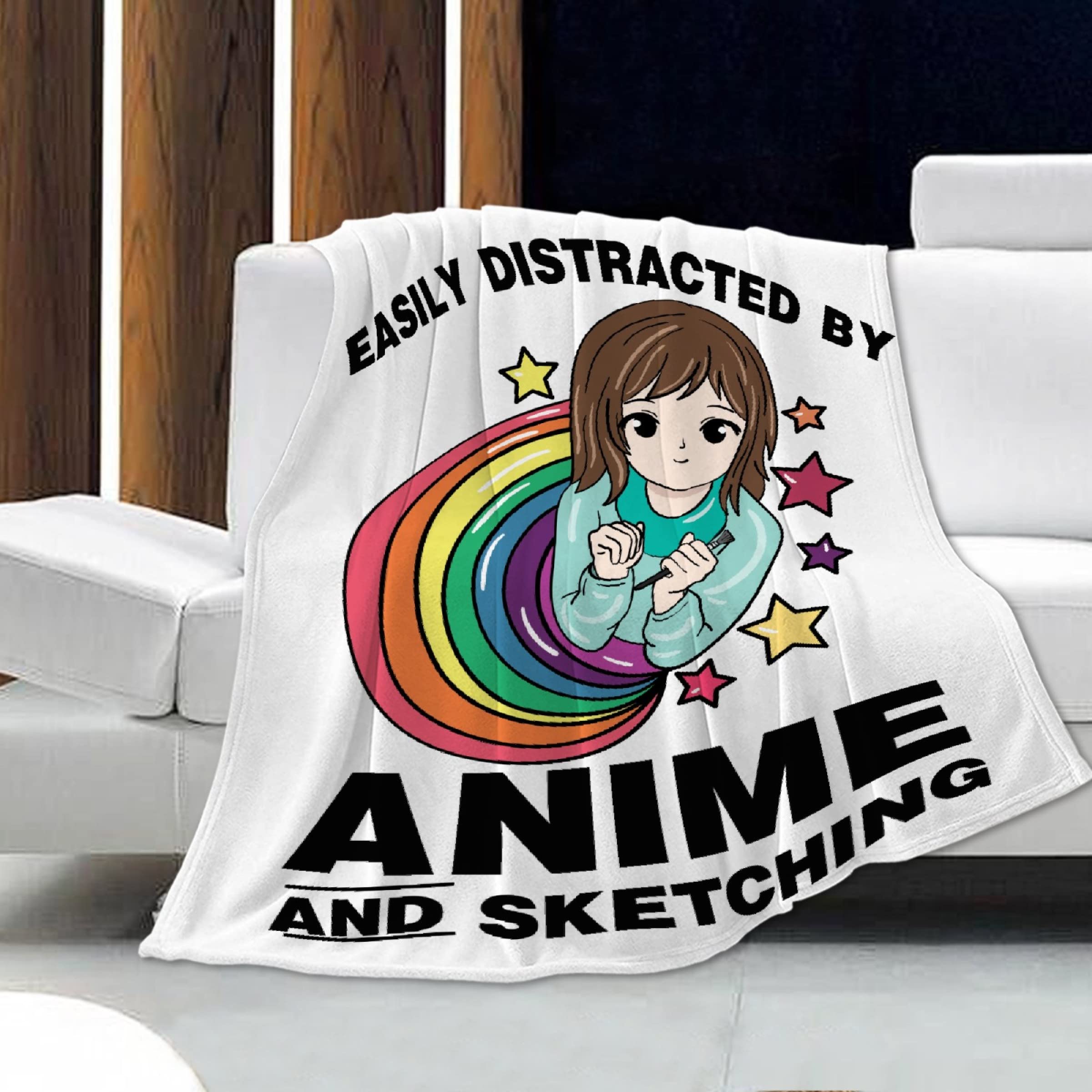 Premium Lightweight Anime & Sketching Flannel Blanket - 40