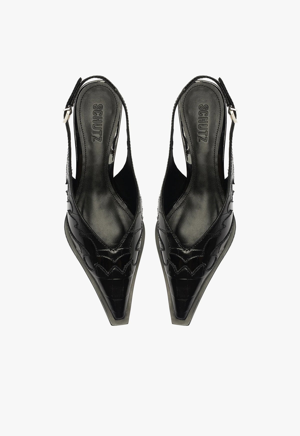 Daria Women's Slingback Patent Leather Pumps - Pointed Toe High Heel Dress Shoes for Work, Party & Special Occasions