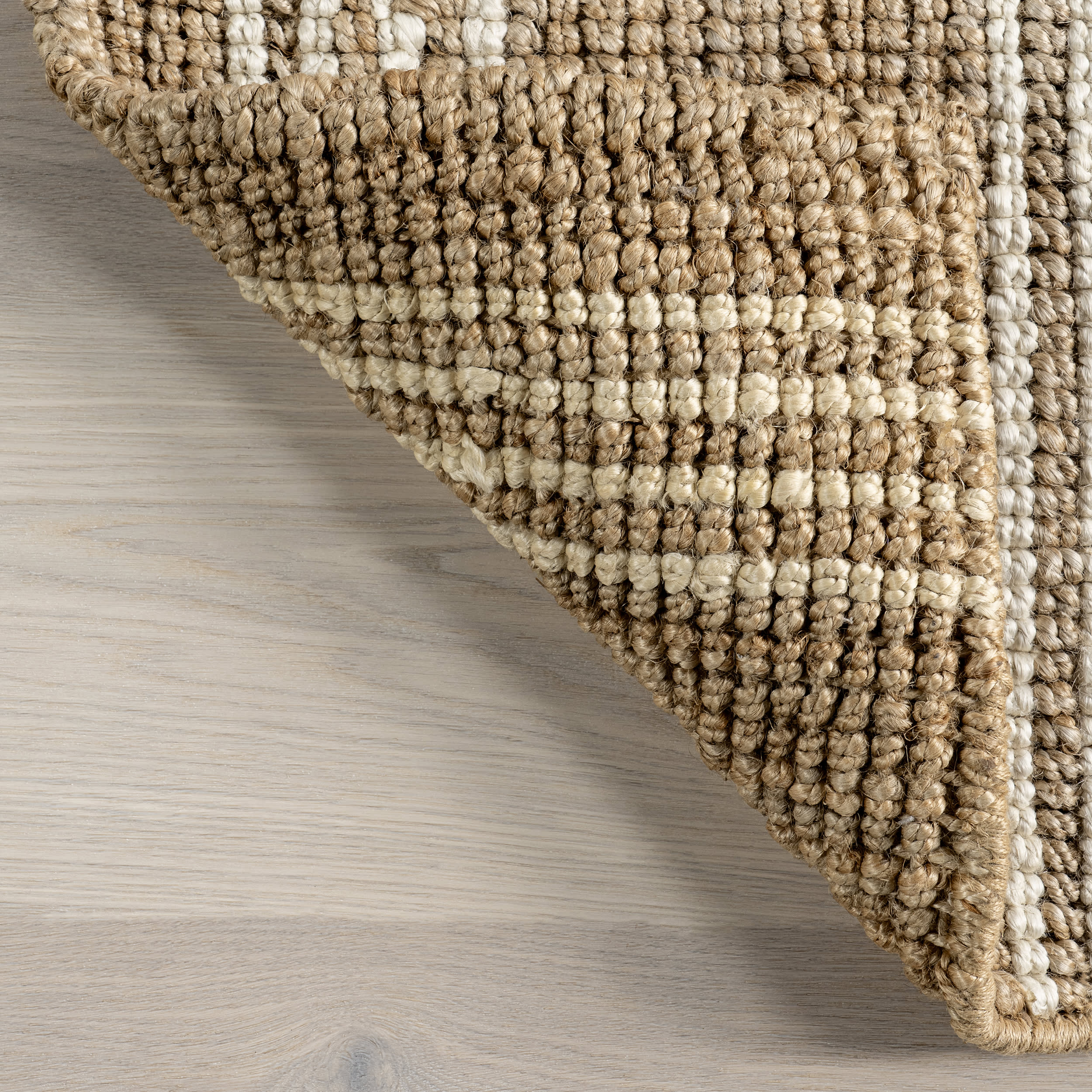 Natural Hanna Striped Jute Rug - Eco-Friendly Handwoven Floor Mat for Living Room, Bedroom or Boho Home Decor