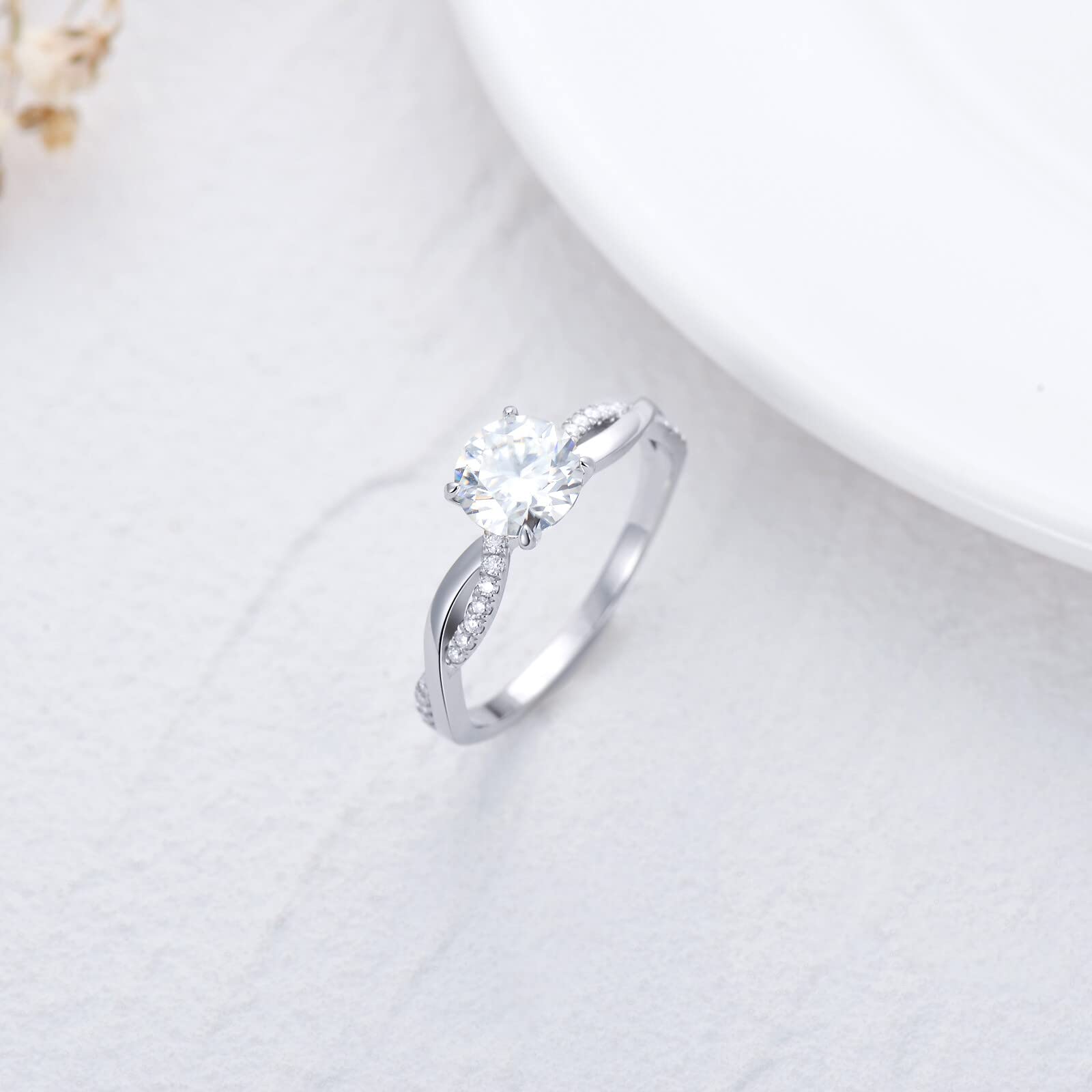 1.16 Carat (ctw) Moissanite Engagement Rings for Women - 10K/14K/18K Gold Wedding Bands, Durable & Sparkling Moissanite Jewelry - Perfect for Proposals, Anniversaries & Special Occasions