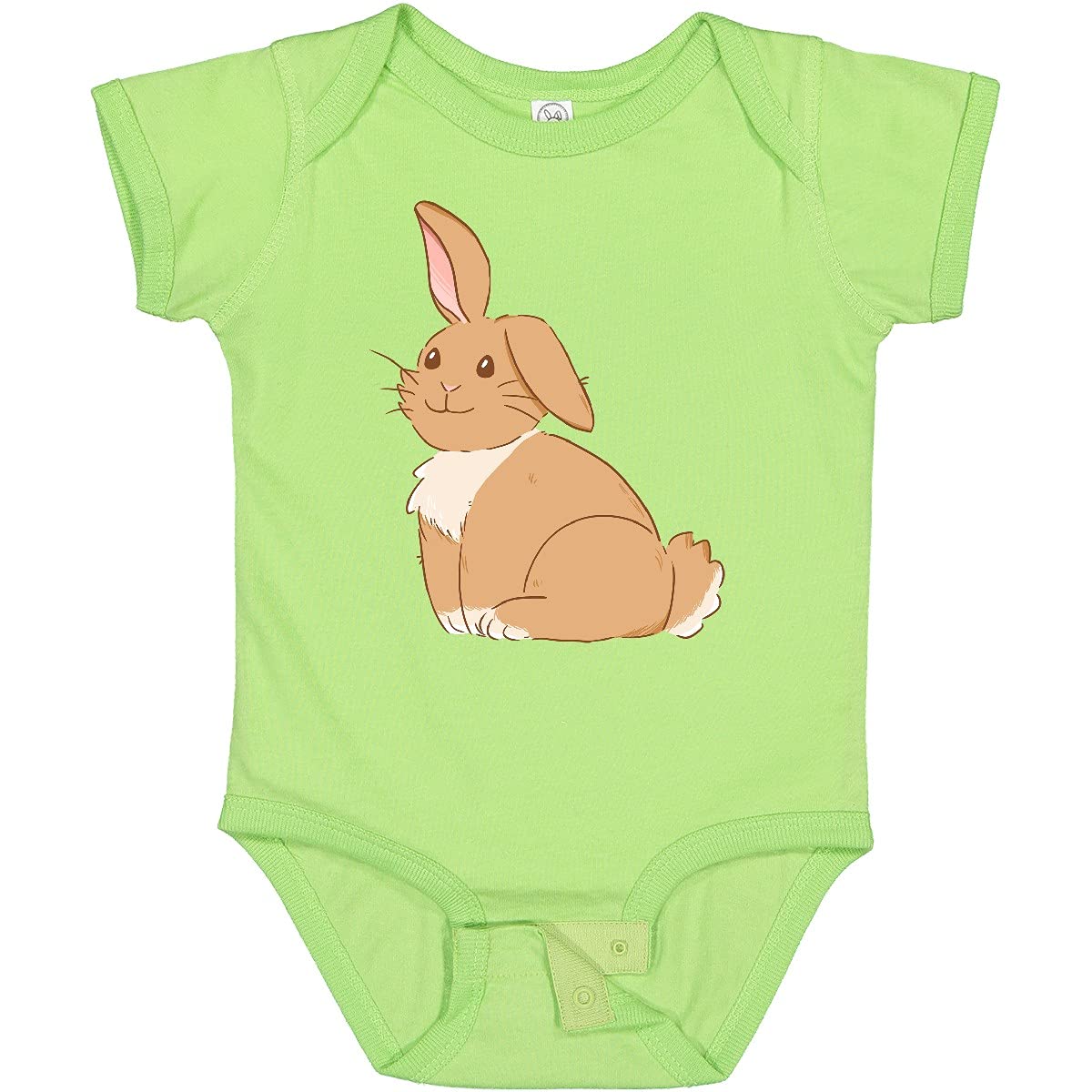 Inktastic Easter Cute Floppy Ear Brown Bunny Baby Bodysuit - Soft Cotton Infant Onesie for Easter Outfits & Spring Photoshoots