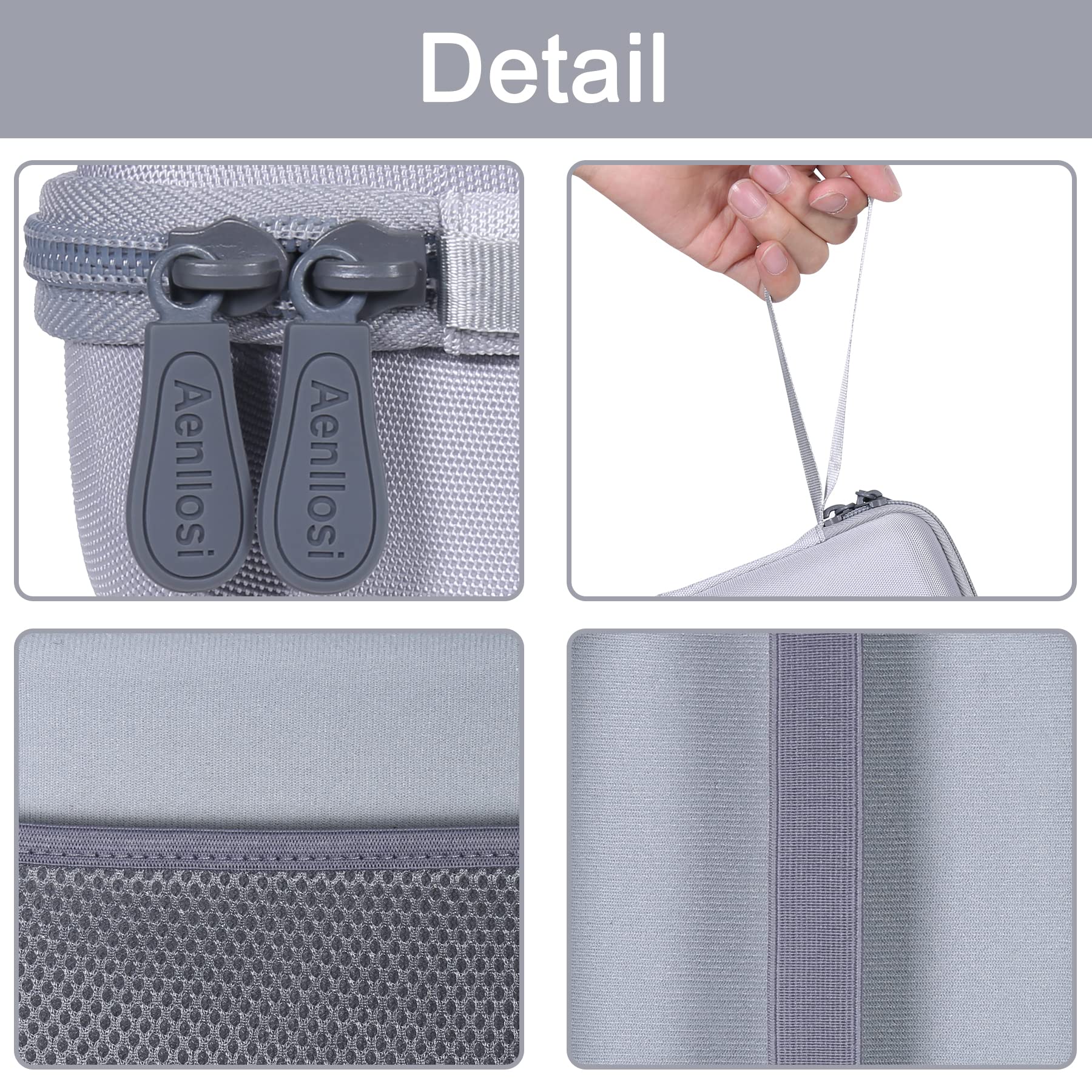 Aenllosi Hard Protective Carrying Case for Vixic D1600 Rechargeable Label Printer - Durable Grey Storage Pouch with Secure Fit - Perfect for Office, Warehouse & Retail Labeling Needs