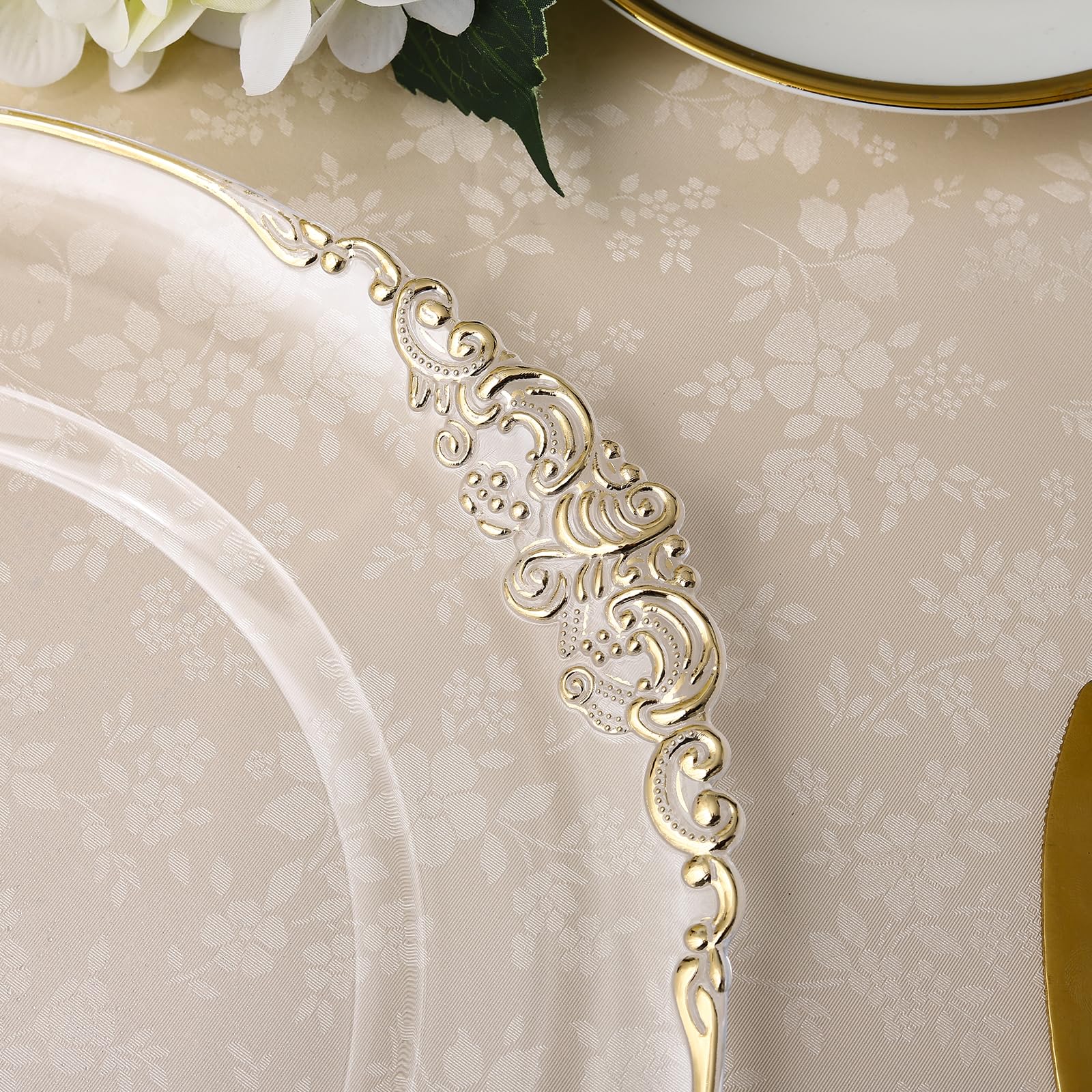 Premium Clear 13-Inch Charger Plates - Heavy Duty Round Dinner Plate Chargers for Elegant Table Decor - 6-Pack Set Perfect for Weddings, Thanksgiving, Christmas & Holiday Parties - Ideal for Formal Dining, Buffets & Special Occasions
