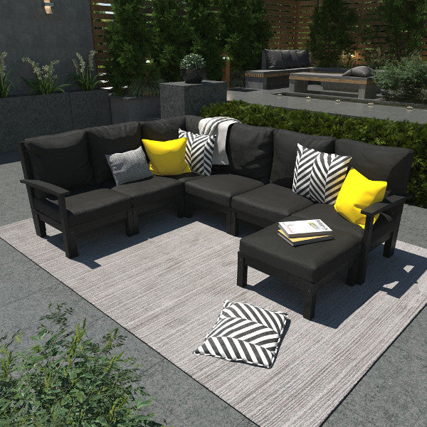 Custom 7-Piece Deep Seating Sectional Sofa Set with Ottoman - Modern L-Shaped Couch for Living Room, Family Room & Lounge Areas