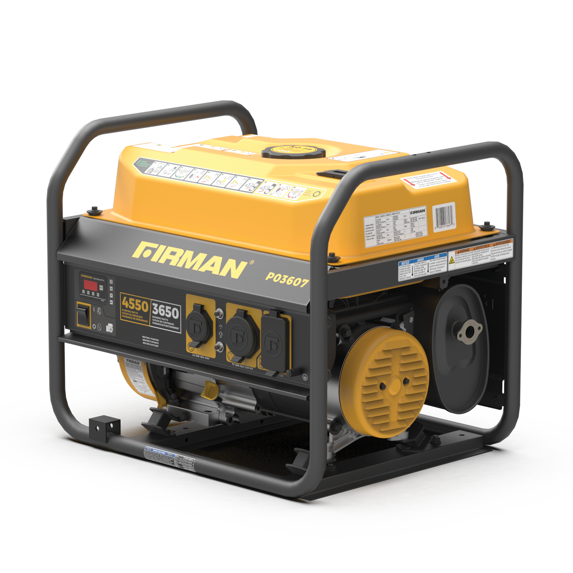 4550W Portable Gas Generator with Recoil Start - Reliable Power for Camping, Emergencies & Outdoor Activities