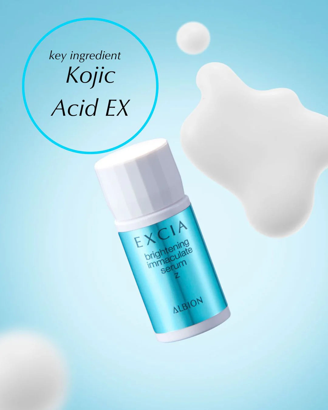 ALBION Excia Brightening Immaculate Serum Z - Skin Brightening & Whitening Facial Serum for Dark Spots & Uneven Skin Tone | Perfect for Nighttime Skincare Routine & Anti-Aging Treatment