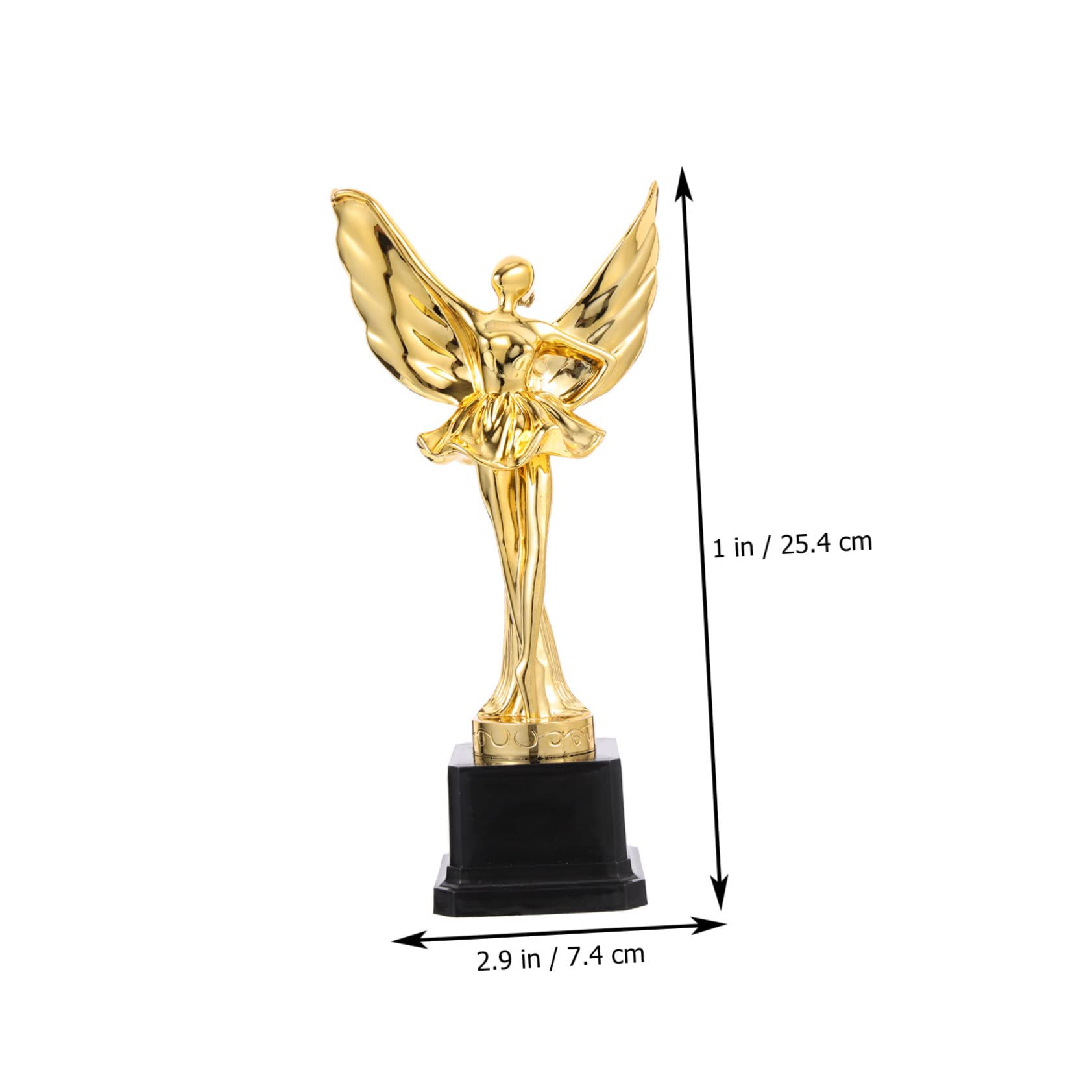SUPVOX 4 Pack Gold Dance Trophy Awards - Girl Shaped ABS Plastic Competition Trophies for Dance Recitals, Ballet Performances & Cheerleading Events
