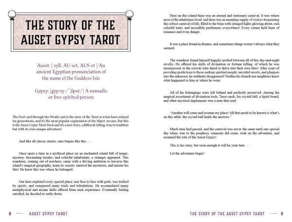 Auset Gypsy Tarot Cards - Authentic 78-Card Divination Deck for Psychic Readings, Fortune Telling & Spiritual Guidance | Perfect for Beginners & Professional Readers