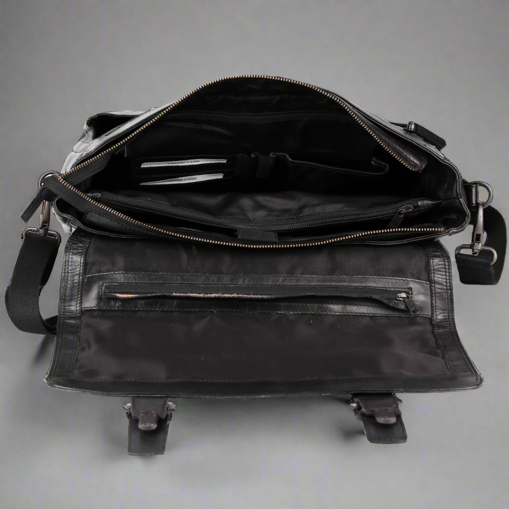 Premium MET Messenger Laptop Leather Bag for Men & Women - Durable 15.6 Inch Business Briefcase - Perfect for Work, Travel & Daily Commute