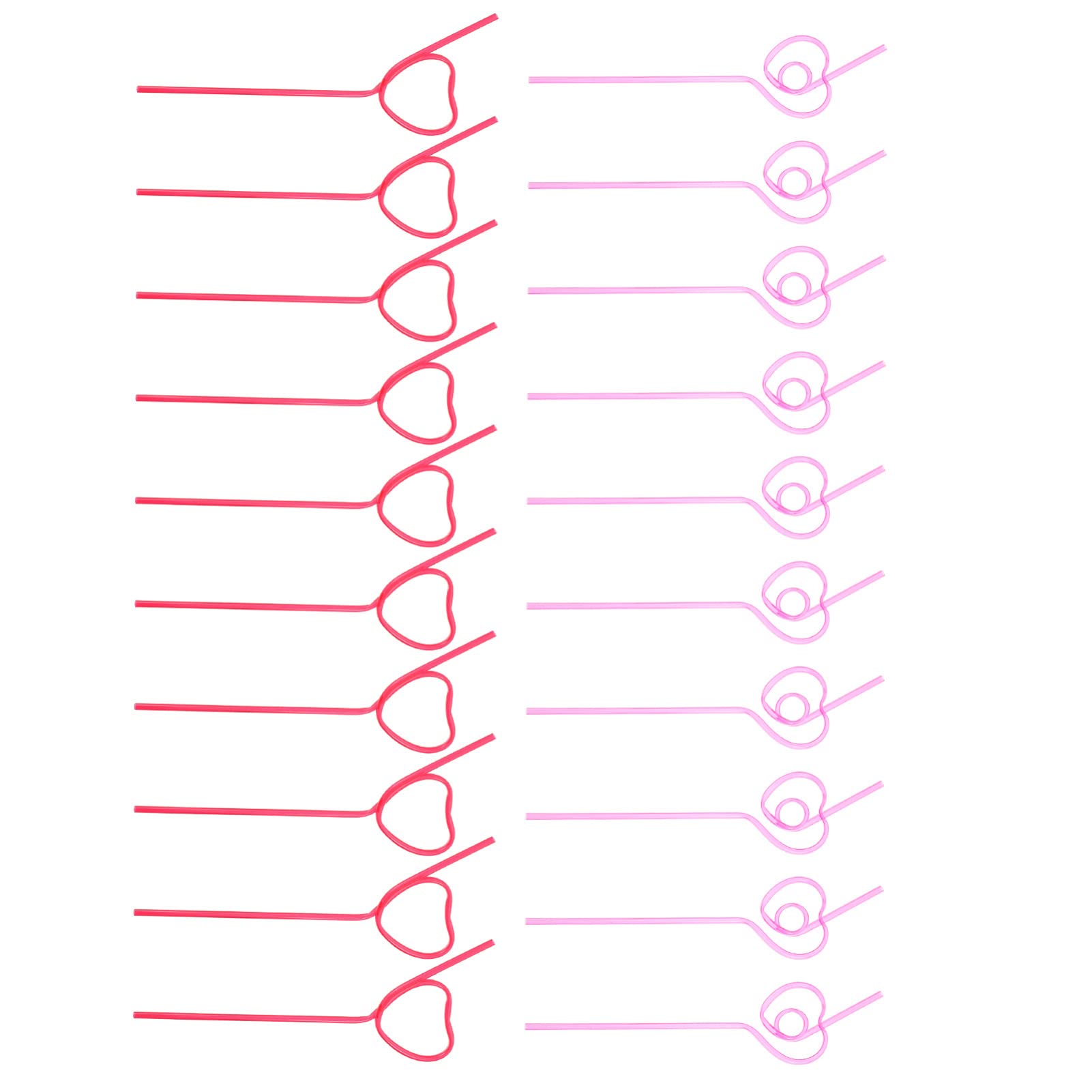 DOITOOL 40pcs Heart Shaped Valentine's Day Straws - Decorative Bendable Drinking Straws for Juice, Coffee, Tea, Beverages - Perfect for Anniversaries, Parties, Weddings & Romantic Celebrations