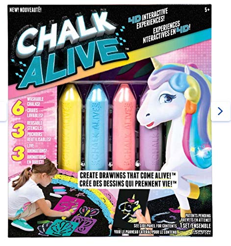 Horizon Group Chalk Alive Unicorn Mermaid Butterfly Kit - 24 Vibrant Non-Toxic Sidewalk Chalk Set for Kids Outdoor Art & Play | Perfect for Birthday Gifts, Summer Activities & Creative Drawing Fun